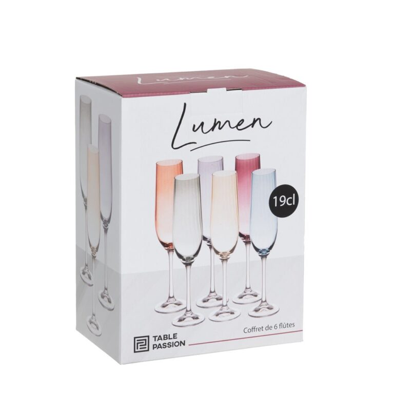 Coffret de 6 flûtes Lumen 19 cl