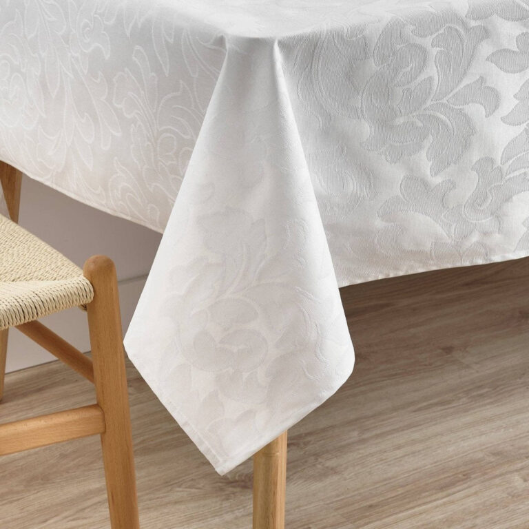 Nappe en jacquard blanc résistant aux taches Acacia 3233