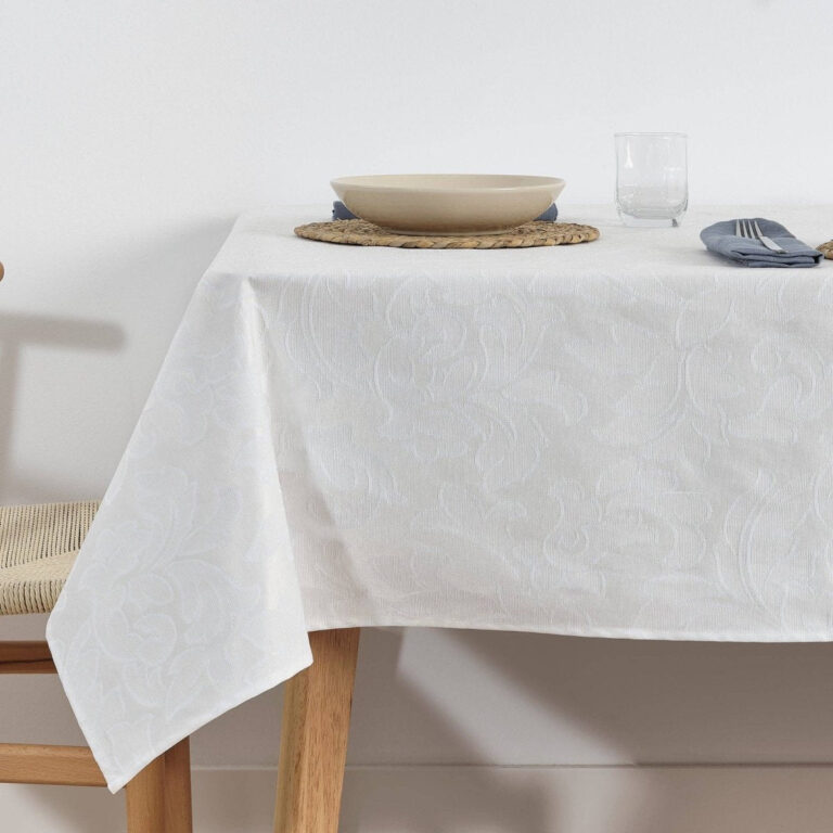 Nappe en jacquard blanc résistant aux taches Acacia 3233