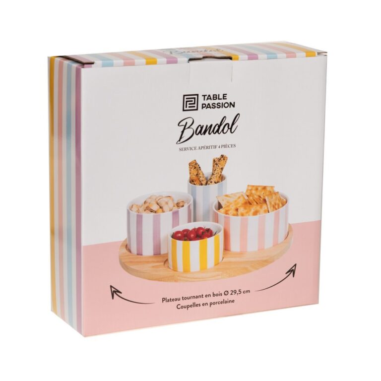 Service apéritif 4 pièces Bandol 29,5 cm