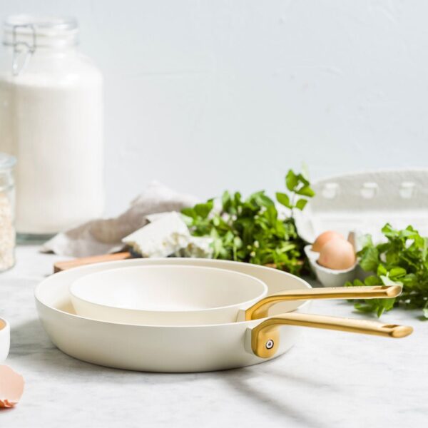 Set 2 Poêles 20 et 28 cm Evolution crème